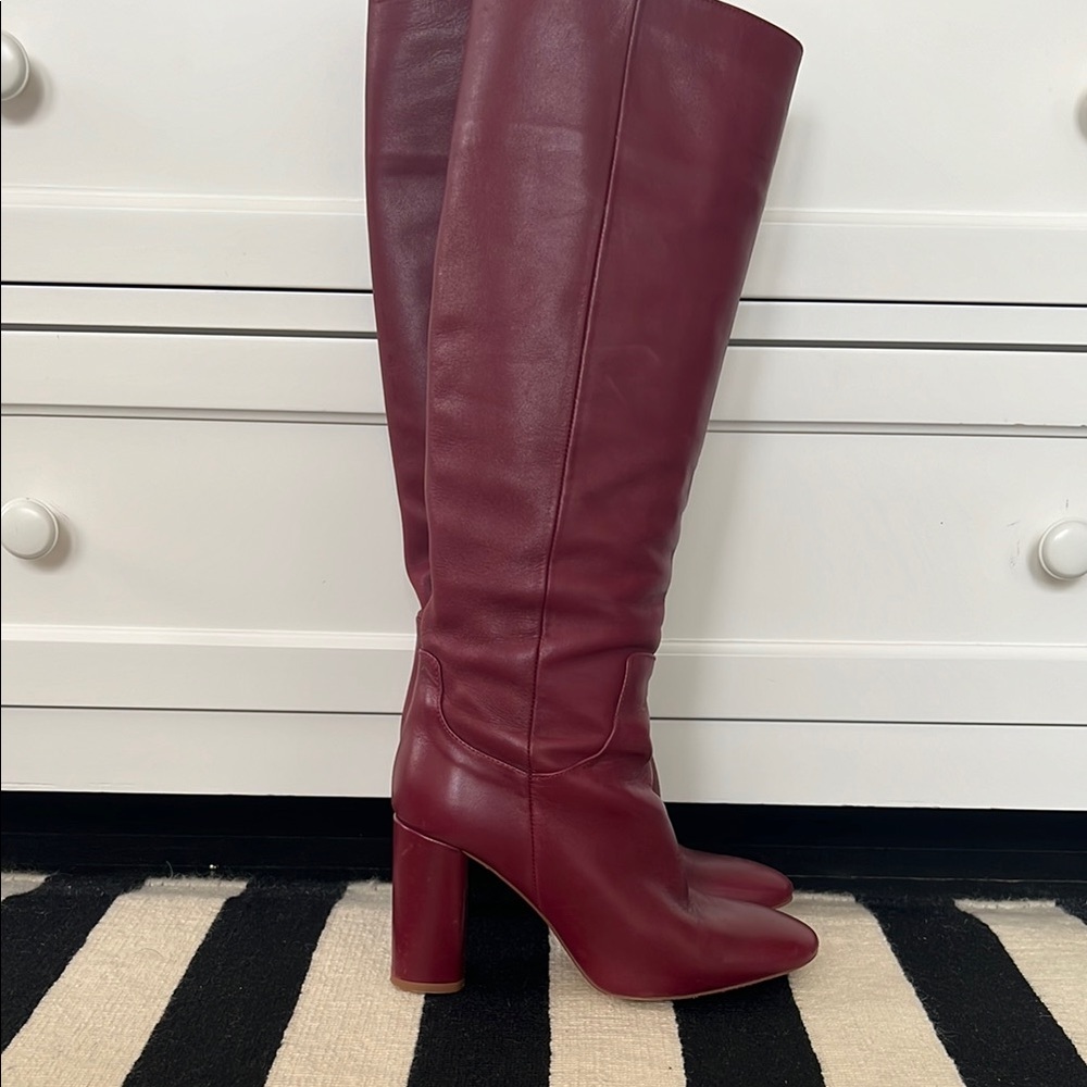 Women's Burgundy Knee-High Boots